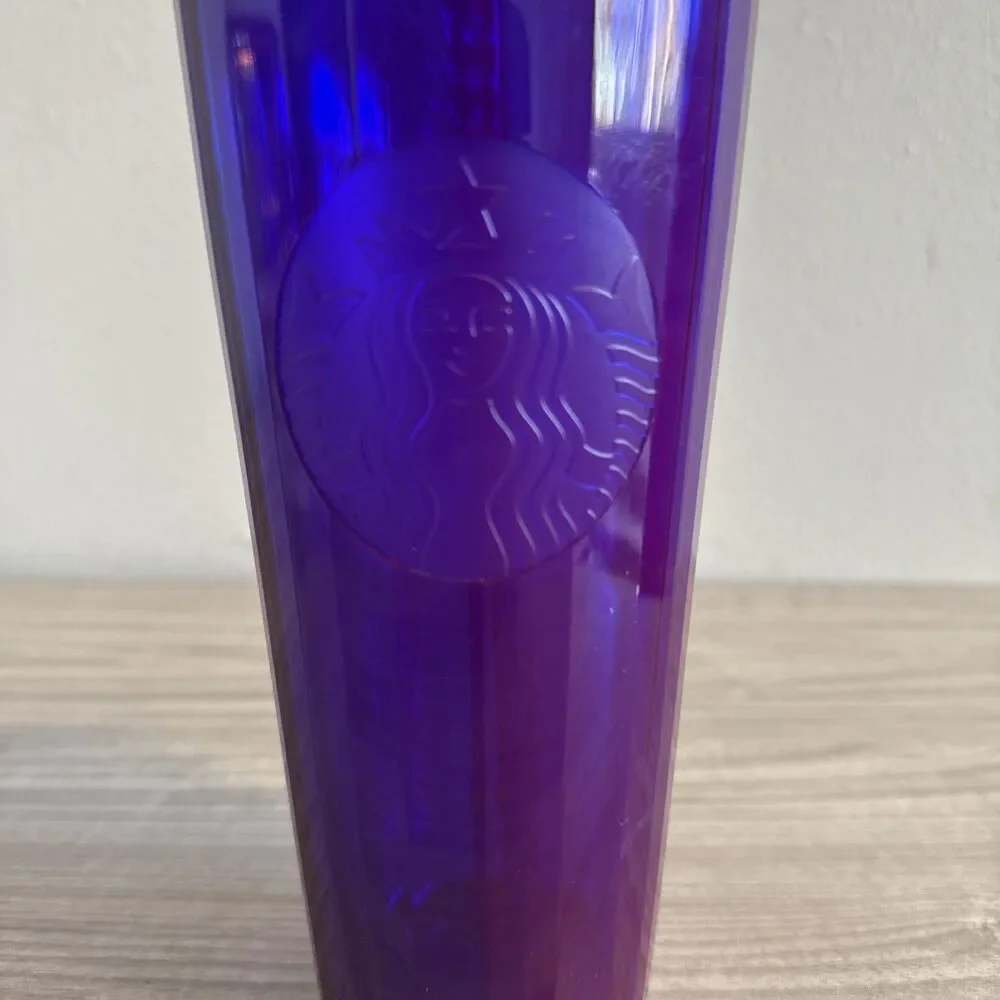 Starbucks 24oz Venti purple kaleidoscope domed lid w/ straw tumbler cup - Picture 2 of 6
